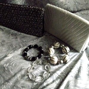 90s beautiful beaded and sequin clutches plus bracelets